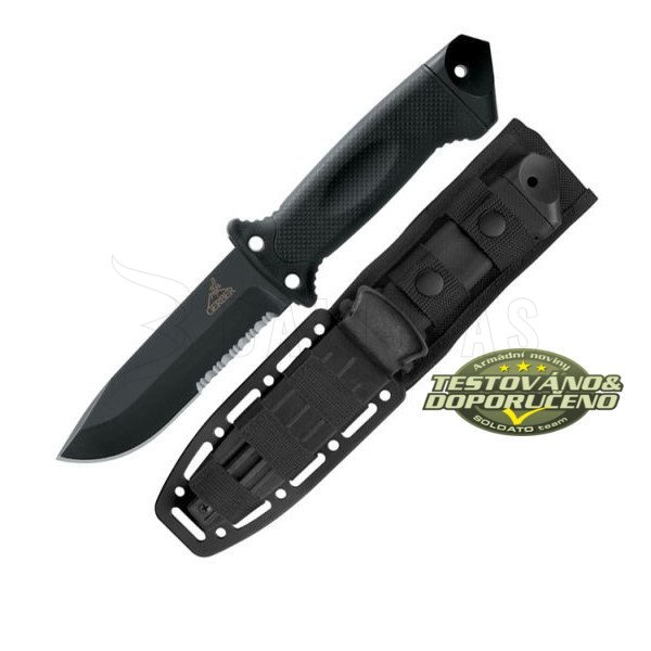 Couteau Gerber LMF II Infantry, noir, lame mixte