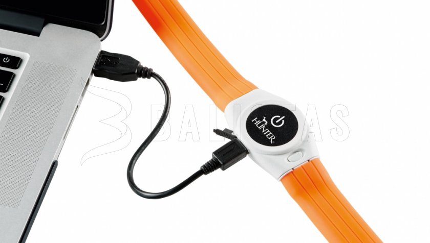 Svítící halsband Hunter Yukon LED 20-63cm oranje
