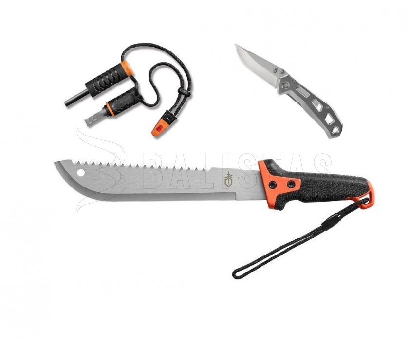 Set Gerber Overcome – machete, mes, vuurstarter