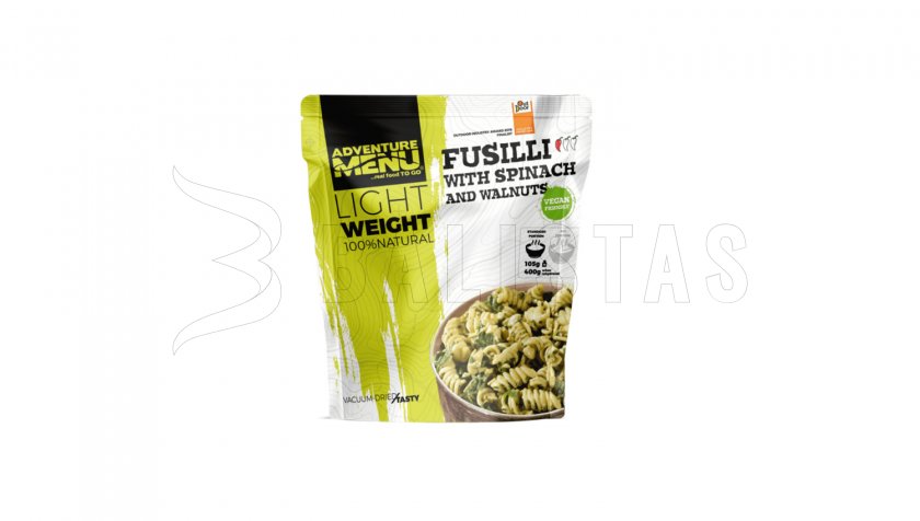 Fusilli aux épinards et aux noix Adventure Menu Lightweight