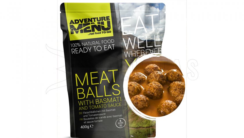 Boulettes de viande avec riz basmati et sauce tomate Adventure Menu