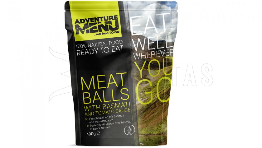 Boulettes de viande avec riz basmati et sauce tomate Adventure Menu
