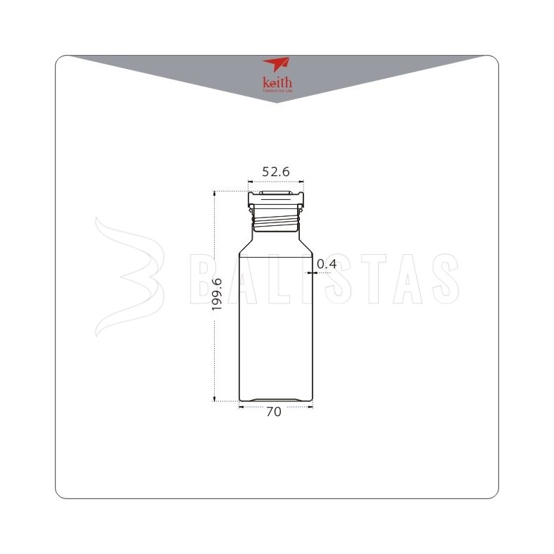 Titanium fles Keith Sport Bottle 550ml