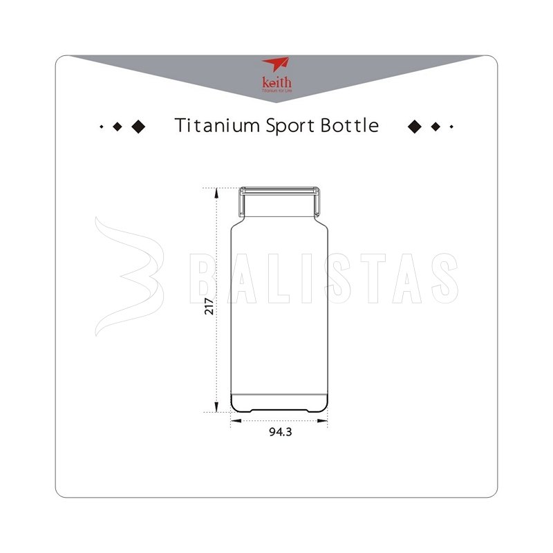 Bouteille titane Keith Sport Bottle 1200ml
