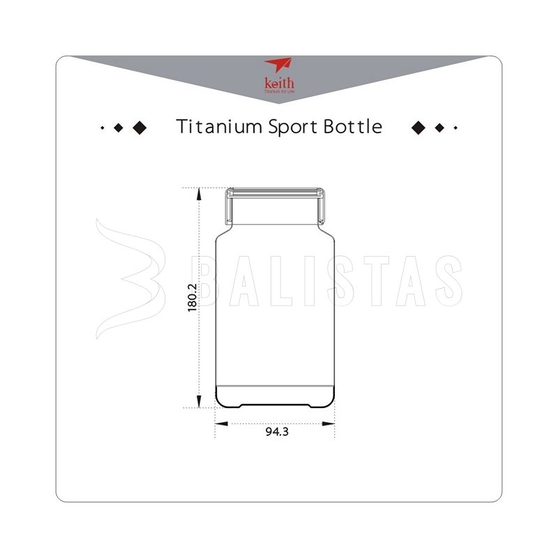 Titanium fles Keith Sport Bottle 900ml 7