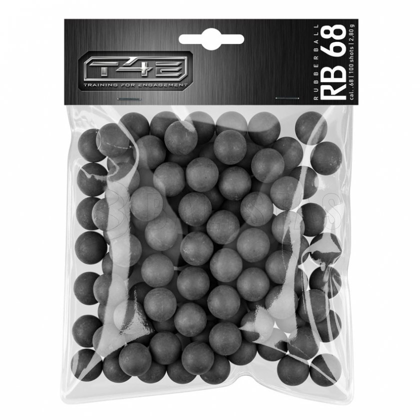 Billes T4E Rubber Ball RB .68 polymère 100pcs
