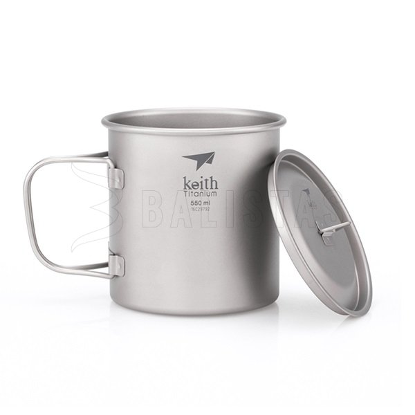 Titanium mok Keith met deksel 550ml