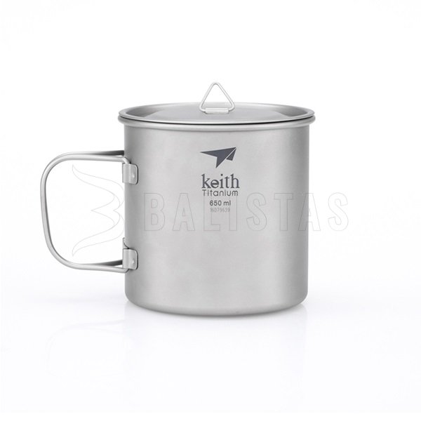 Titanium mok Keith met deksel 650ml
