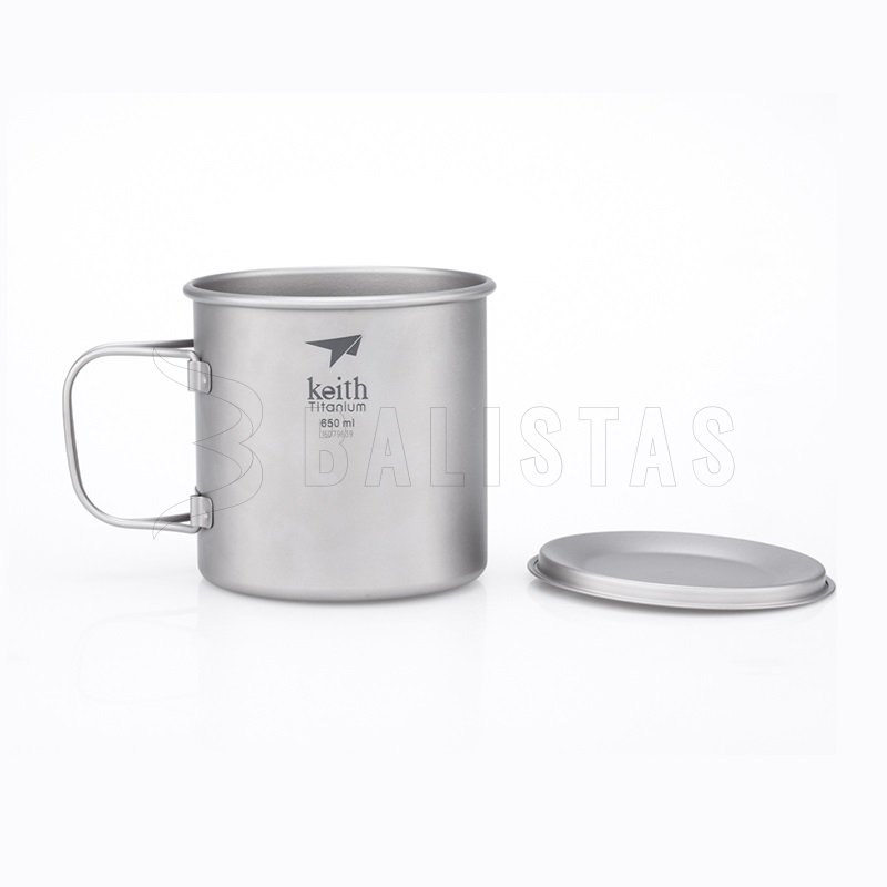 Titanium mok Keith met deksel 650ml