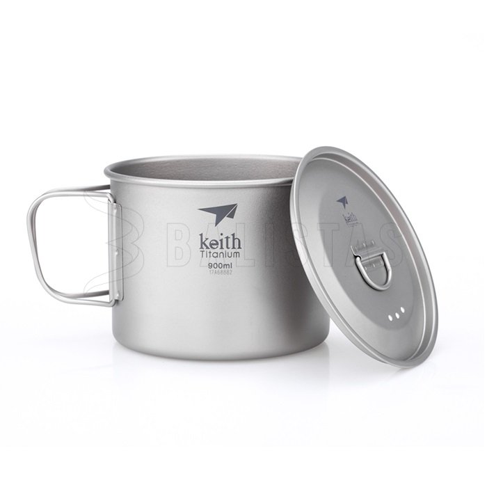 Mug en titane Keith avec couvercle 900ml