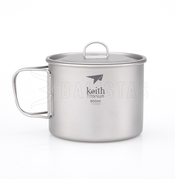 Mug en titane Keith avec couvercle 900ml