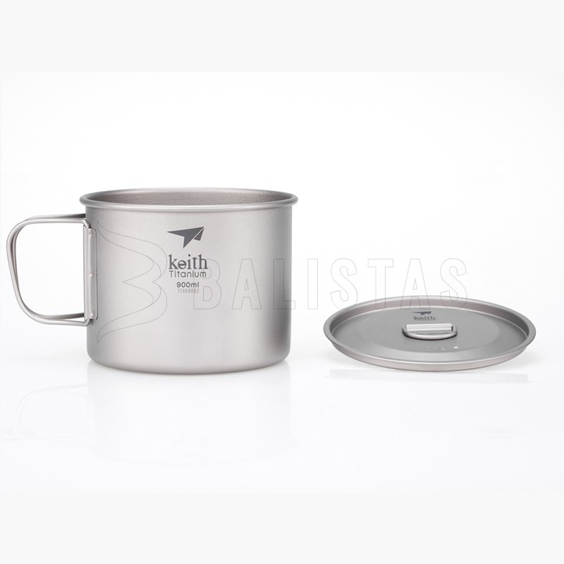 Mug en titane Keith avec couvercle 900ml