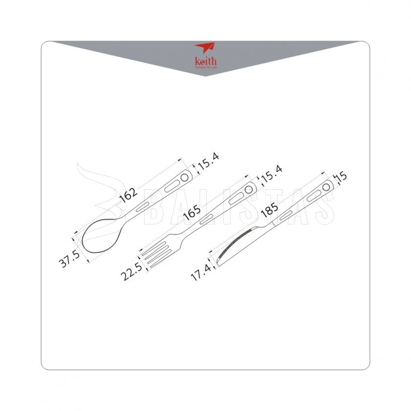 Titanium bestek Keith Cutlery Set