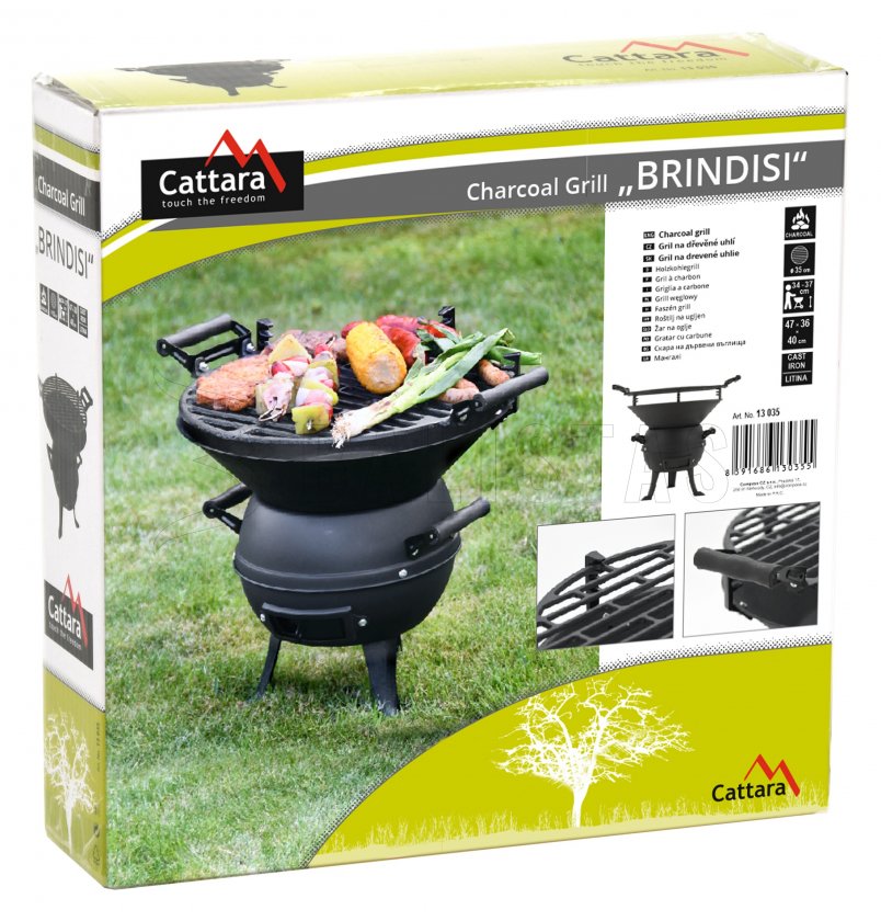 Houtskoolgrill gietijzer Cattara Brindisi 35cm