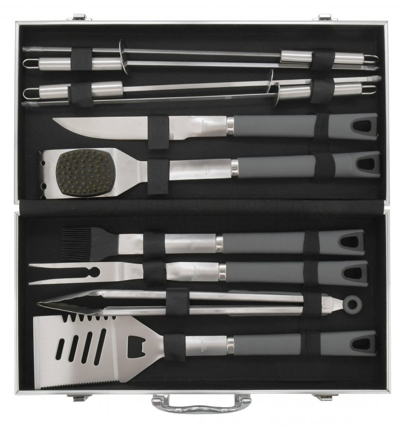 Ustensiles de barbecue Cattara Grey Line set 11 pcs