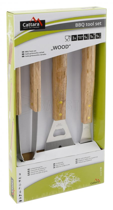 Grillgereedschap Cattara Wood set 3 stuks