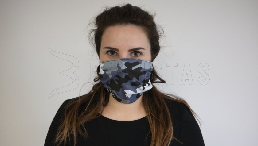 Mondkapje katoen winter Camo vierkant