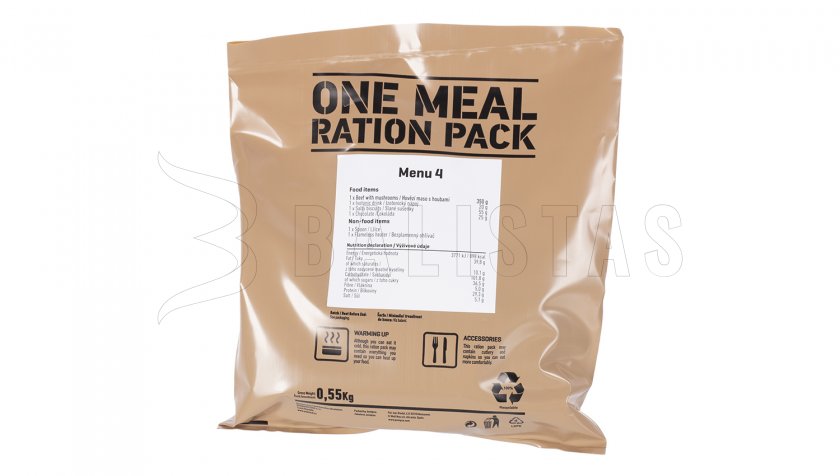 MRE One Meal, Menu IV – Rundvlees met paddenstoelen