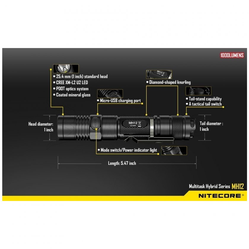 Lampe tactique Nitecore MH12