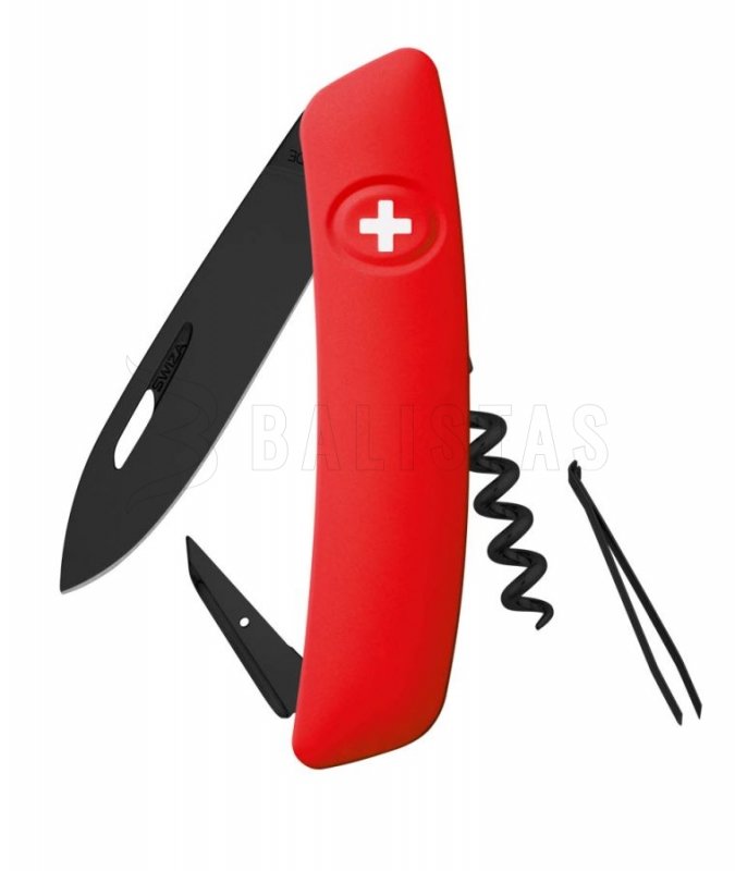 Zwitserse zakmes Swiza D01 Allblack rood