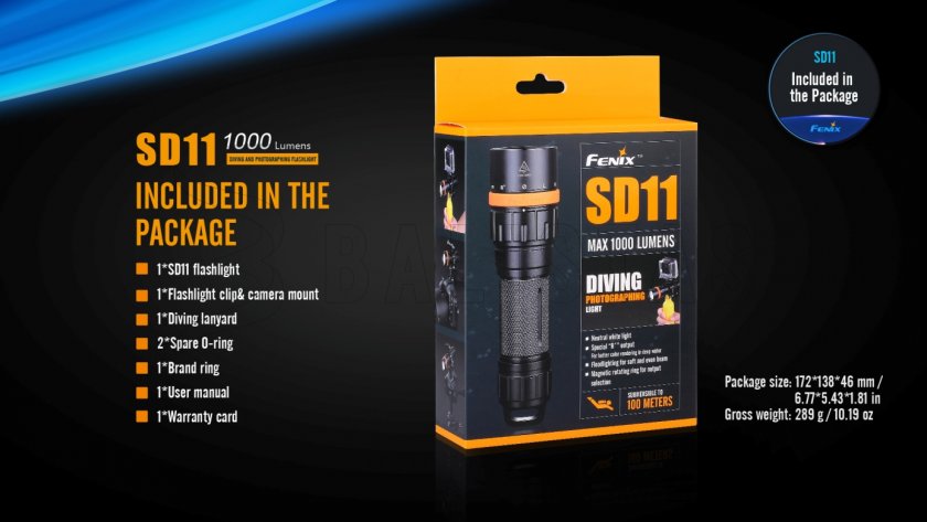 Lampe LED de plongée Fenix SD11