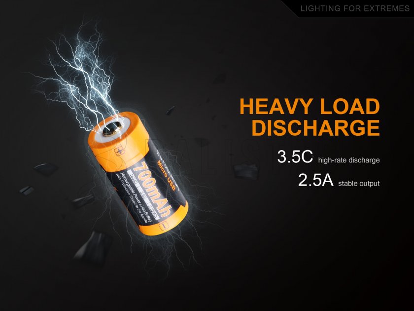 Batterie USB rechargeable Fenix RCR123A/16340 (Li-ion)