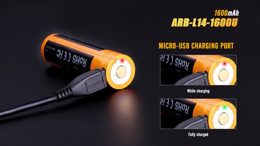 Oplaadbare USB AA batterij Fenix ARB-L14-1600U