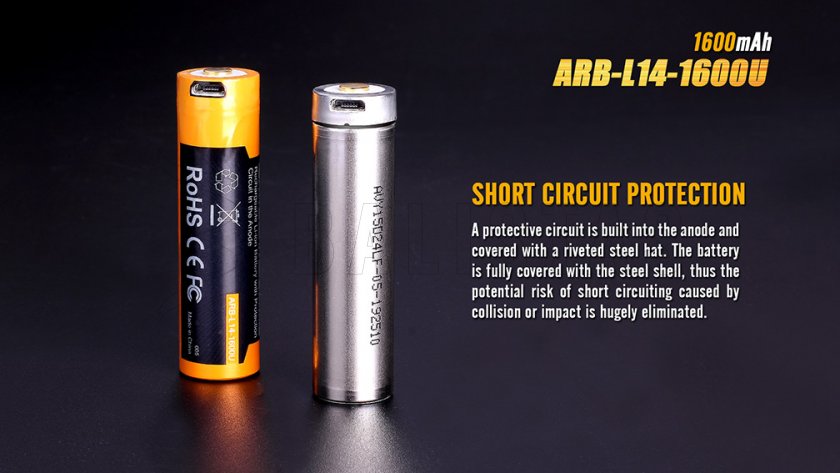 Oplaadbare USB AA batterij Fenix ARB-L14-1600U