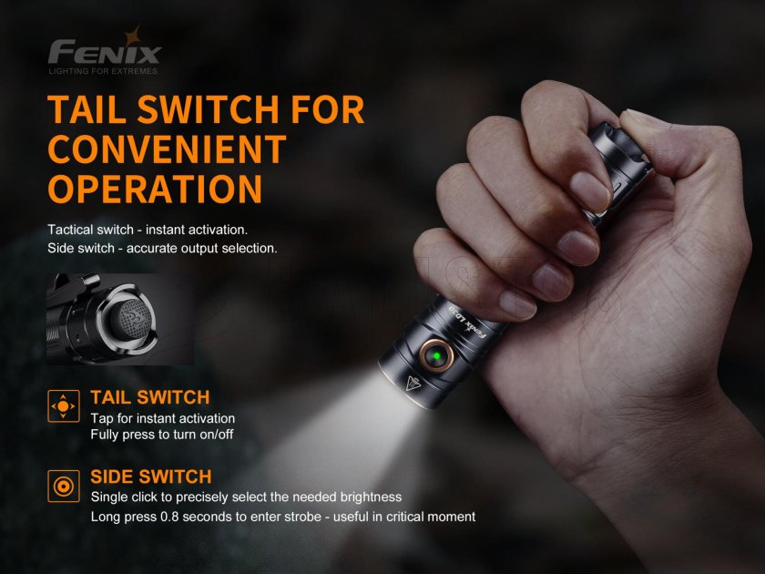 Zaklamp Fenix LD30 + USB-accu 3500 mAh