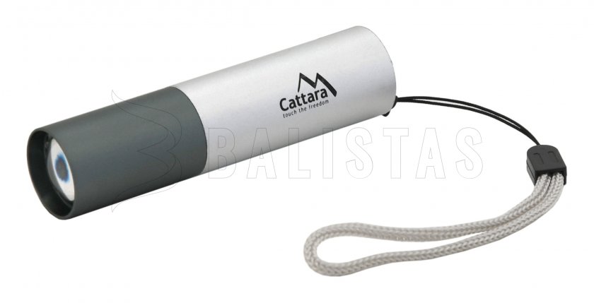 Lampe de poche LED Cattara 120lm ZOOM rechargeable SILVER