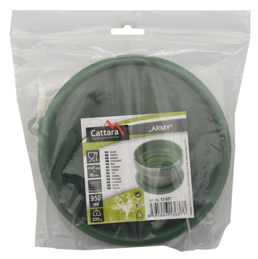 Silikonen opvouwbare kom ARMY 950ml