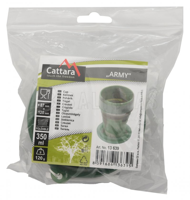 Silikonen opvouwbare beker ARMY 350ml