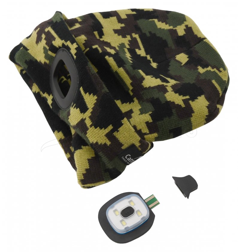 Casquette ARMY avec lampe LED, rechargeable USB
