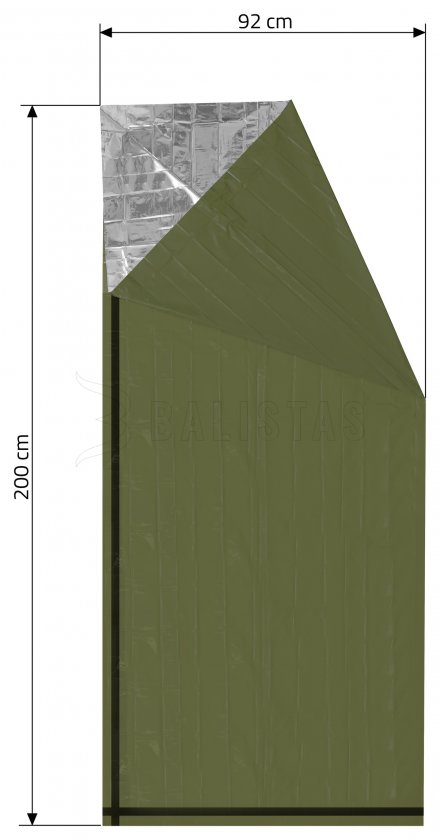Izotermická fólie SOS zelená cilinder 200x92cm