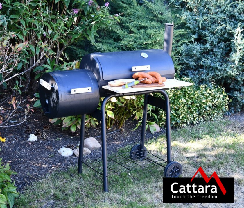 Houtskoolgrill SMOKIE met roker