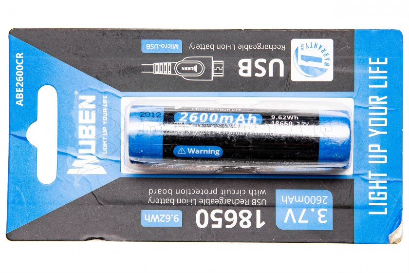 Batterij Wuben 2600B/18650 Li-Ion 2600mAh
