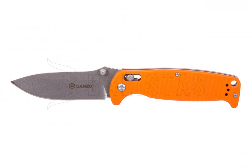 Vouwmes Ganzo G7412 oranje met fluit