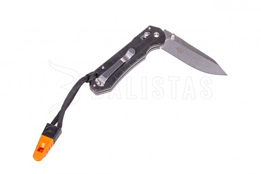 Vouwmes Ganzo G7452P zwart met fluitje