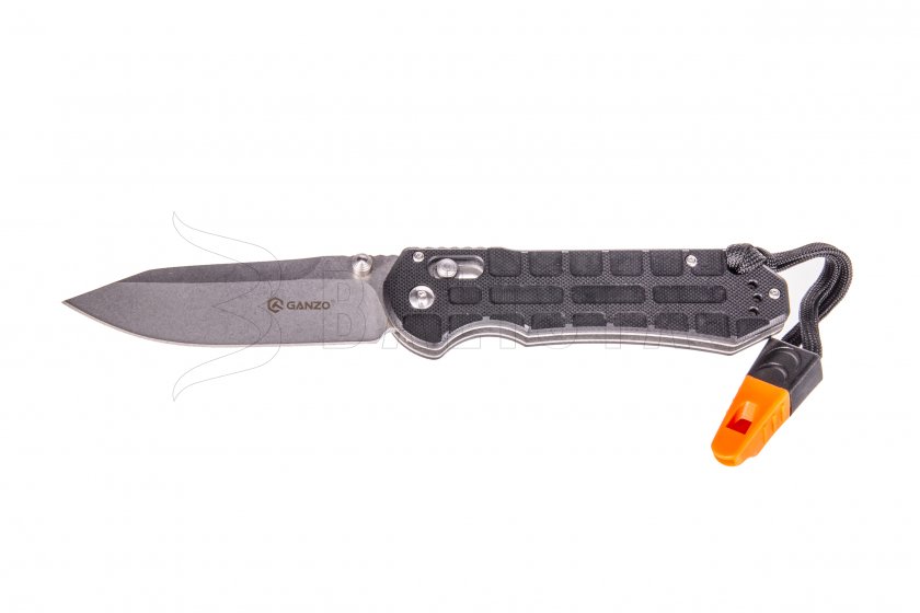 Vouwmes Ganzo G7452P zwart met fluitje