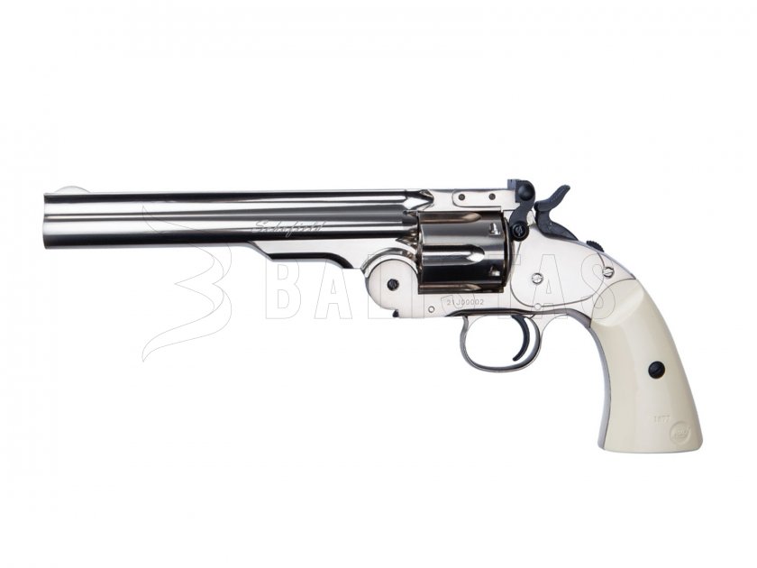 Revolver à air comprimé ASG Schofield 6" Silver 4,5mm Diabolo