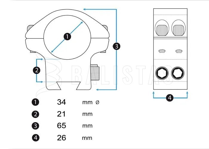 Montage Eagle Vision Backward Infinity 22mm/34mm réglable en hauteur