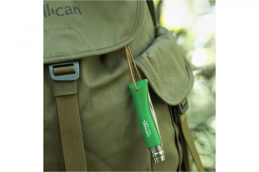 Mes Opinel 7 Inox groen met riempje