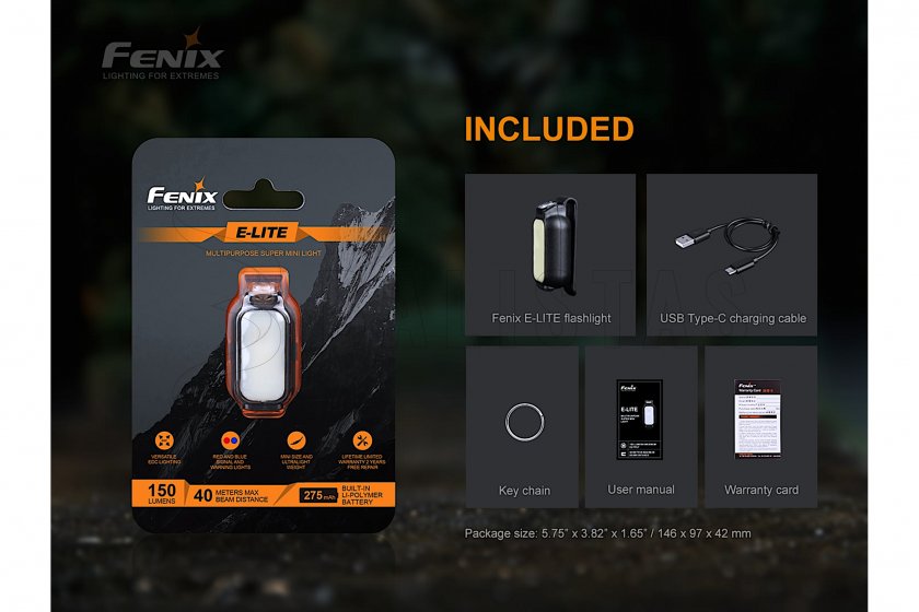 Oplaadbare zaklamp Fenix E-LITE