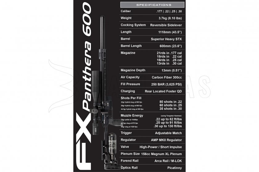Luchtbuks FX Panthera 600 6,35mm