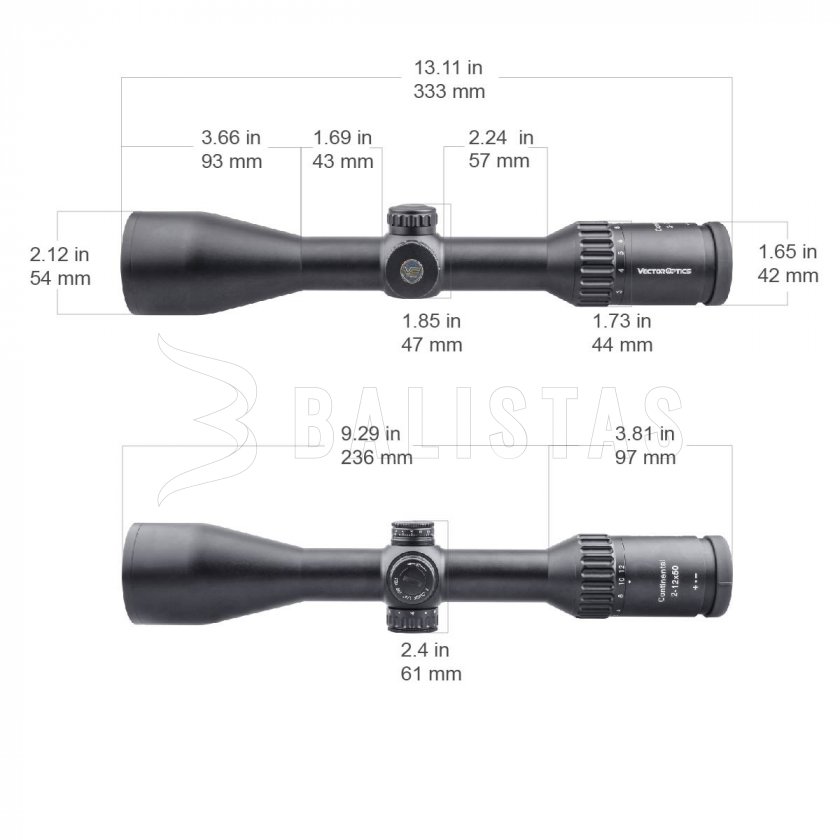 Lunette de visée Vector Optics Continental 2-12x50 SFP VET-10BDC MOA