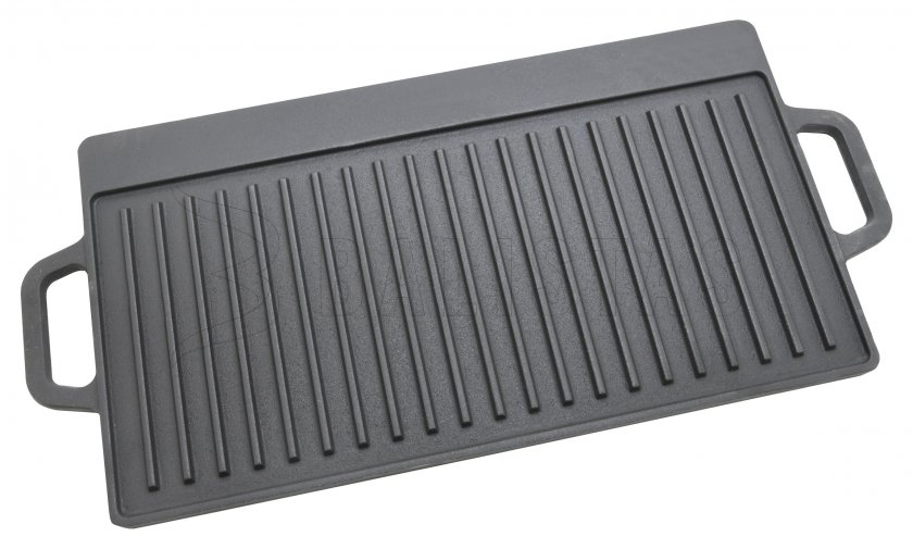 Grillplaat dubbelzijdig 50x23x1,4cm