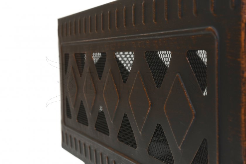 Brasero SQUARE copper patina avec couvercle