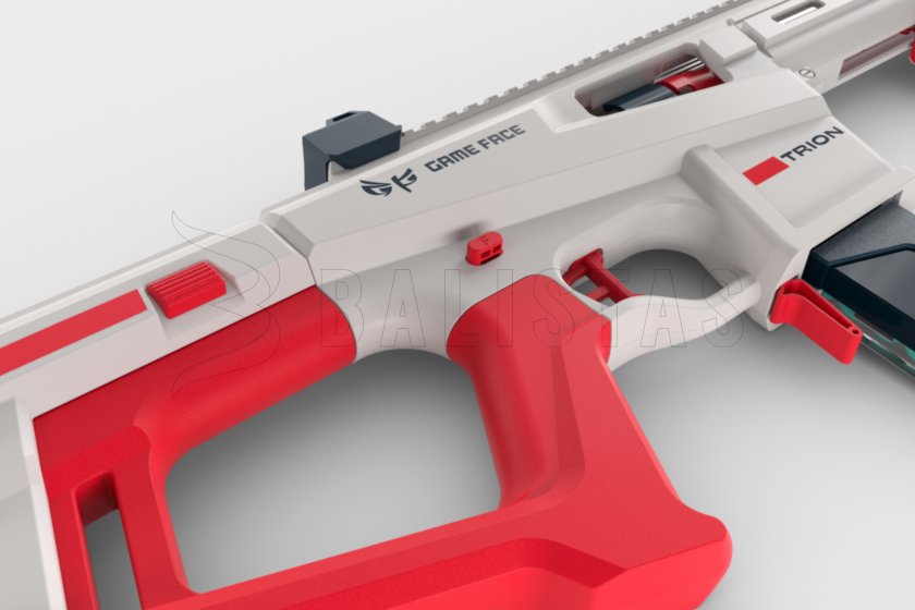 Fusil blaster Game Face Trion à projectiles en mousse rouge