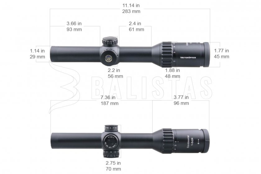 Lunette de visée Vector Optics Continental x6 1-6x24i SFP G4 Fiber MOA