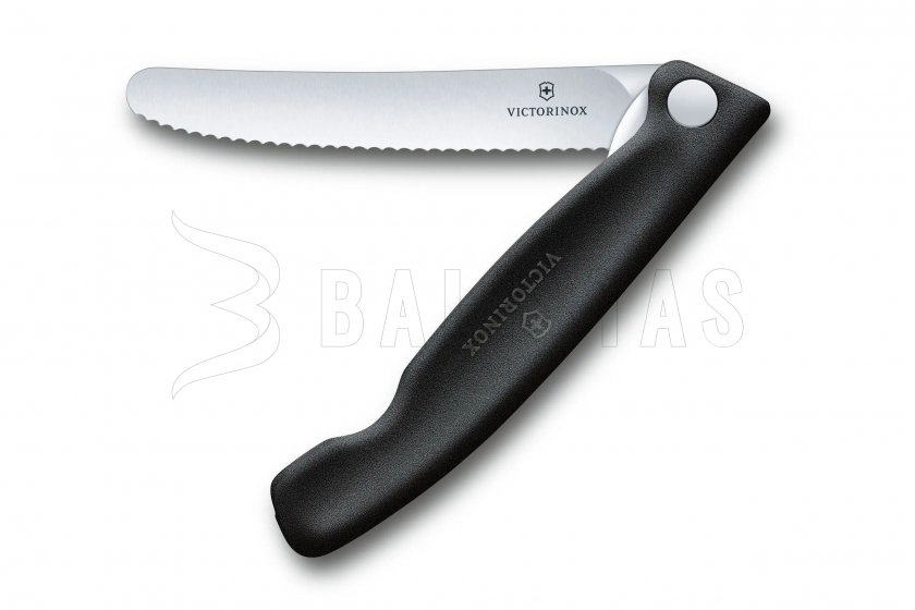 Couteau pliant à légumes Victorinox lame ondulée Noir